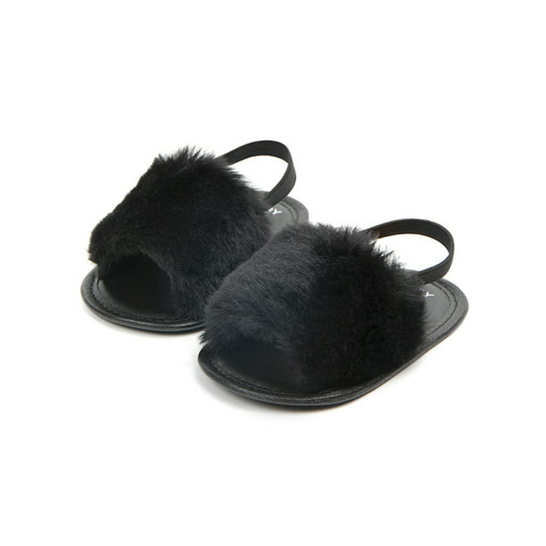 Black 6-8M Fashion Infant Baby Shoes are Super Cute Flat Sole Breathable Plush Sandals Toddler Prewalker 